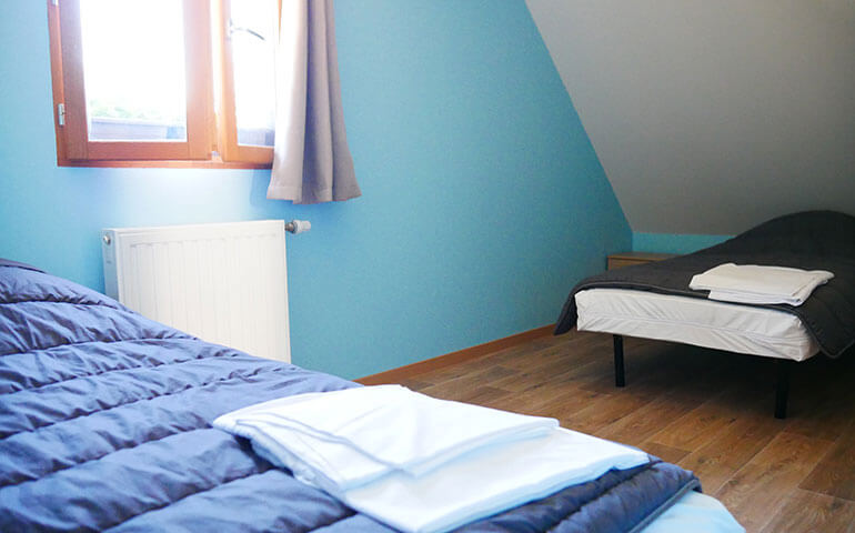 kamer met eenpersoonsbedden Chalet Alsacien Eguisheim