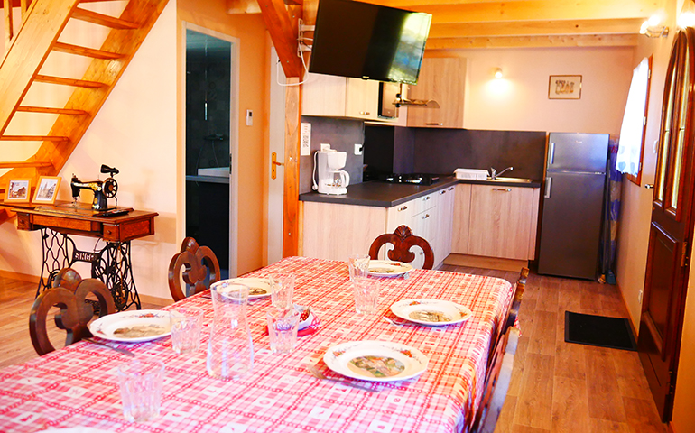 woonkamer eetkamer Chalet Alsacien Strasbourg