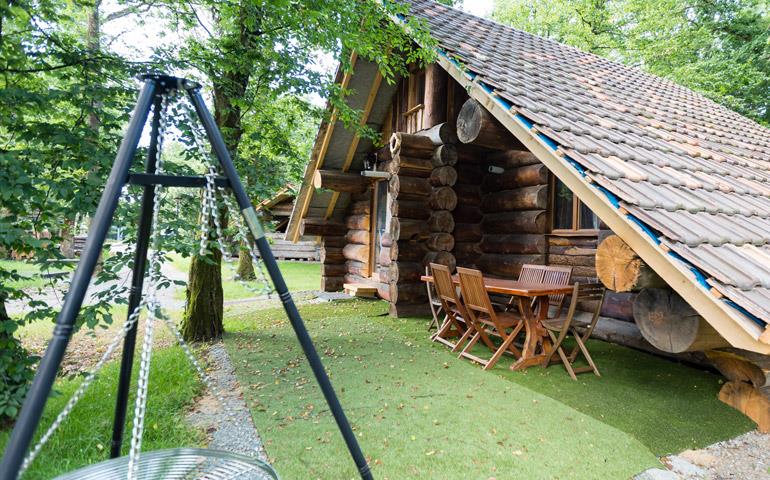 Vermietung Baumstamm-Chalet - Elsässer Belchen: Campingplatz am Fuße des Vogesenmassivs