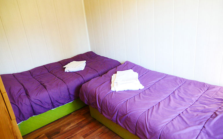 Chambre avec lits simples Mobil-home 2 chambres en Alsace